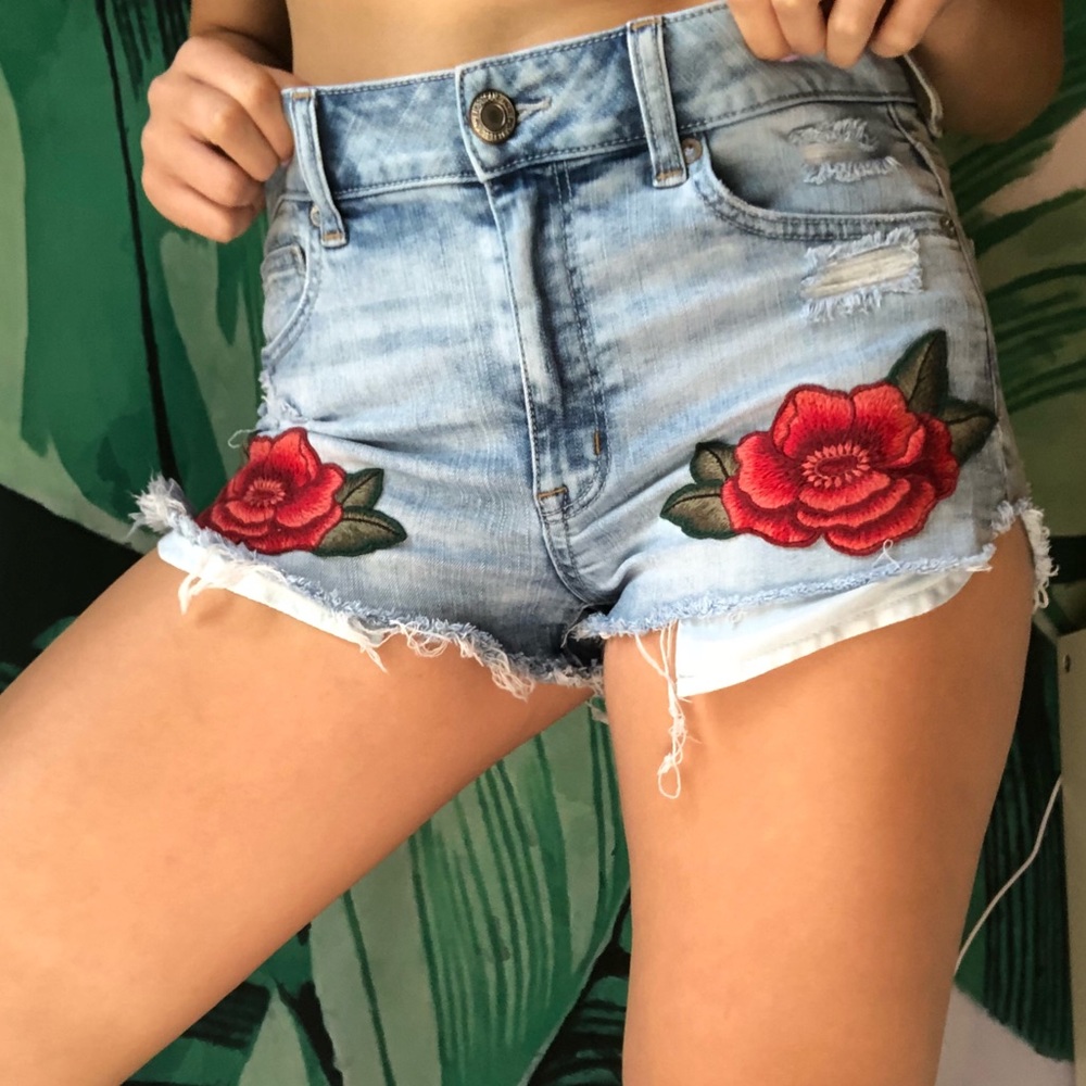 Embroidered denim shorts!